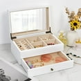 thumbnail image 7 of Jewelry Box Jewrlry Organizer, Wooden Jewelry Boxes for Women Jewelry Box for Girls, Gift Jewelry Box with Drawer and Mirror -White, 7 of 7