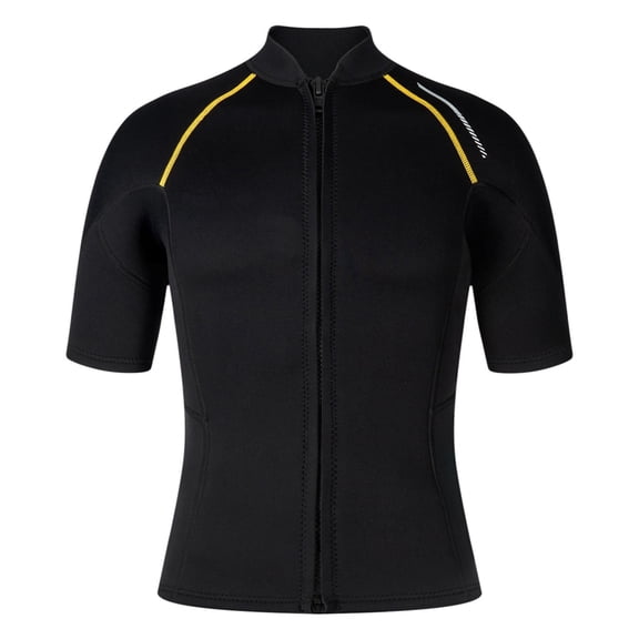 Fewfanhot Men's 1.5mm Neoprene Short Sleeve Wetsuit Tops, Thermal Protection Diving Suit Surfing Snorkeling Swimming Shirt