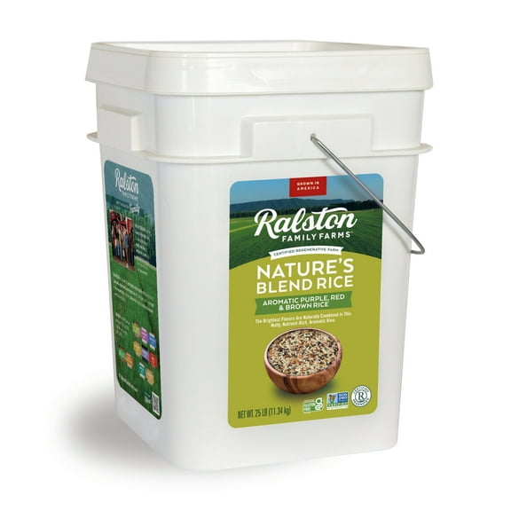 Ralston Family Farms Artisanal Nature's Blend Rice, 25 lb Bucket, American Grown, Non-GMO, Naturally Gluten Free