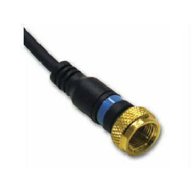 C2g (Câbles à Emporter) Câble Mini-coax - Connecteur F - Mâle - Connecteur F - Mâle - 6 Pieds - Bleu - Coa