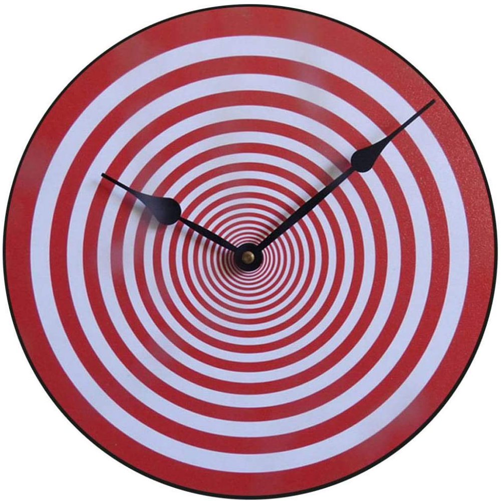 Red Target Wall Clock Beautiful Color, Silent Mechanism, Made in USA