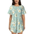 thumbnail image 1 of Balery Floral Daisy Conjunto de Pijama para Mujer con Estampado, Dos Piezas de Manga Corta y Shorts, Ropa de Dormir Suave con Cuello Redondo y Bolsillos-XX-Large, 1 of 6