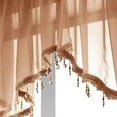 thumbnail image 6 of PearAge Curtains Valance for Living Room, Window Sheer Treatment for Kitchen, 51"W x 24"L Brown 1PC, 6 of 7