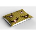 thumbnail image 2 of Ambesonne Hunting Pillow Sham 2 Pack, Deer Mous Horns Trophy, 36"x20", Khaki Multicolor, 2 of 3