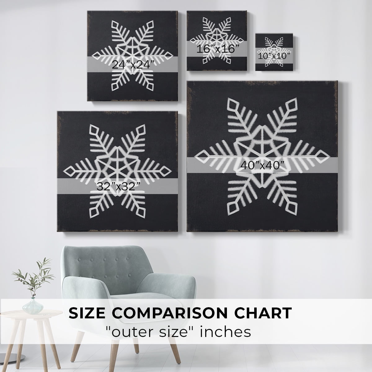 Chalkboard Snowflake I- Gallery Wrapped Canvas