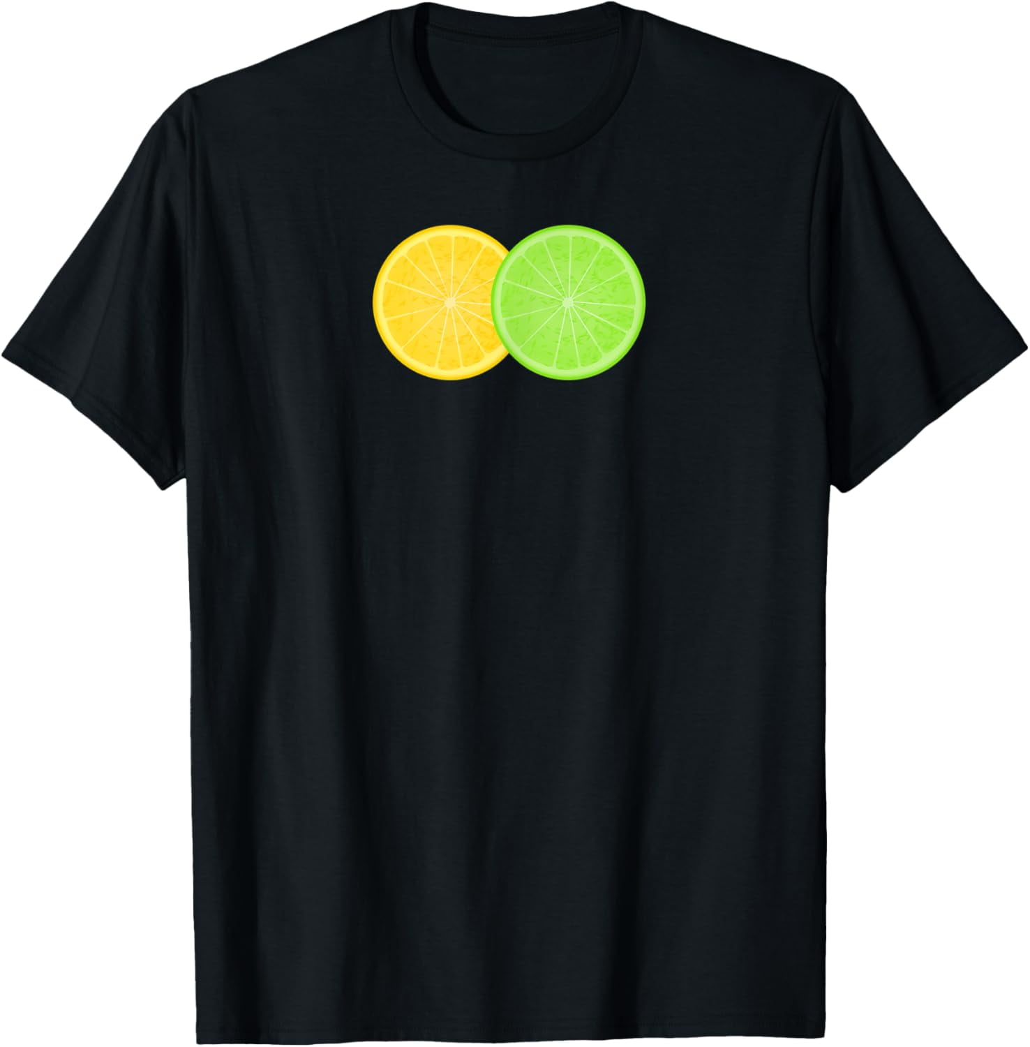 Cute Yellow Green lemon Citron Lemonade Lime Fruits Print T-Shirt