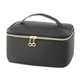 thumbnail image 1 of Estuche de almacenamiento para bolsa de maquillaje, poliéster, accesorios esenciales, bolsa de viaje portátil Negro, 1 of 9