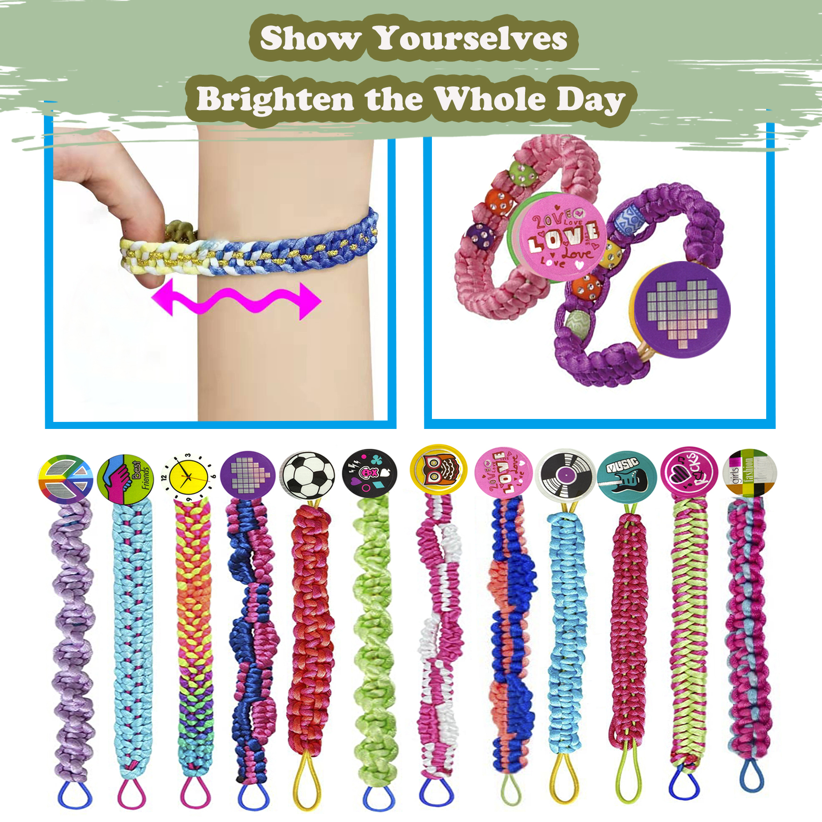 Bracelet Making Kit, Kids Loom Friendship Bracelets Maker Crafts Toys for Age 6 7 8 9 10 11 12 Year Old Girls Gift Birthday Christmas Gifts for 6-12 Year Olds Girl Teen Travel Activity Set - image 5 of 7
