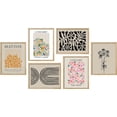 thumbnail image 3 of PixonSign Framed Canvas Print Wall Art Set - Henri Matisse Shape Flower Bouquet & Humanities Pattern Poster - Set of 6 Abstract Artwork Minimalism Cultural Art Wall Décor - 11"x14"x6 Natural, 3 of 5