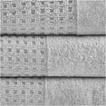 thumbnail image 4 of JERFIT 6-Piece Waffle Weave Bath Towel Set, Antimicrobial Quick-Dry 100% Cotton Towels, Soft Grey Bathroom Towel Set for Spa, 4 of 10