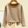 thumbnail image 2 of FAIWAD Toddler Kids Boys Girls Long Sleeve Top Fall Winter Basic Striped Casual Pullovers Tops, 2 of 3