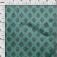 thumbnail image 2 of oneOone Georgette Viscose Fabric Leaves Block Printed Fabric 1 Yard 42 Inch Wide, 2 of 4