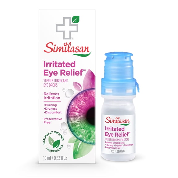 Similasan Preservative-Free Irritated Eye Relief Drops for Instant and Long-Lasting Comfort, 0.33 fl oz