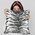thumbnail image 3 of Plutus Brands Black and White Zebra Animal Faux Fur Luxury Throw Pillow, 3 of 5