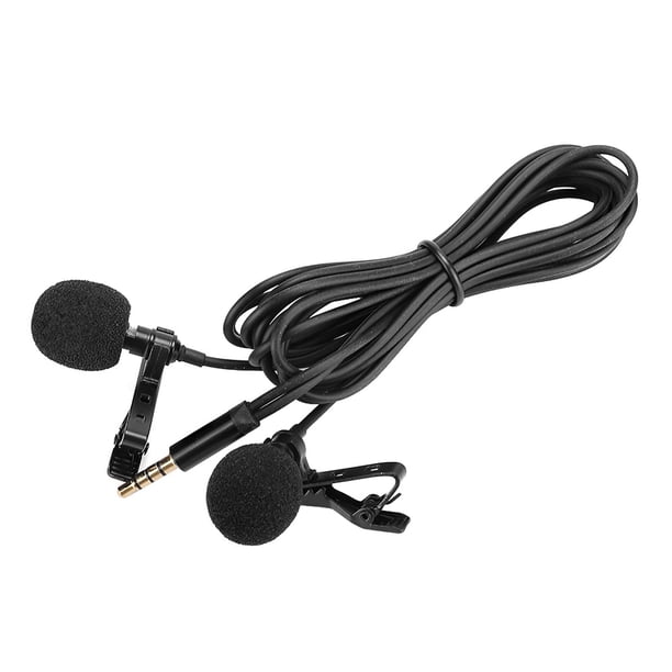 Micrófono NikouMX E1 Micrófono negro de dos cabezales para teléfono móvil