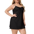 thumbnail image 2 of ClodeEU Women's Plus Size Spaghetti Strap Sleeveless Nightgown ,Lightweight Solid Color Summer Sleep Dress Black,Womens Plus XXXL, 2 of 7