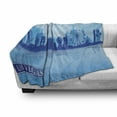 thumbnail image 3 of Las Vegas Soft Flannel Fleece Throw Blanket, Silhouette of an American City Various Landmarks Nevada Downtown, Cozy Plush for Indoor and Outdoor Use, 50" x 70", Pale Blue and Blue, by Ambesonne, 3 of 6