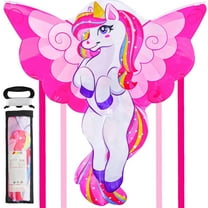 Joyfy Pink Unicorn Kite -  43.3'' Giant Kite for Kids and Adults with 262.5 ft String Easy to Fly Outdoor Games and Activities