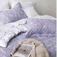 thumbnail image 4 of Funda de edredón con cama tamaño queen, color lila y morado, con 2 fundas de almohada, 4 of 7