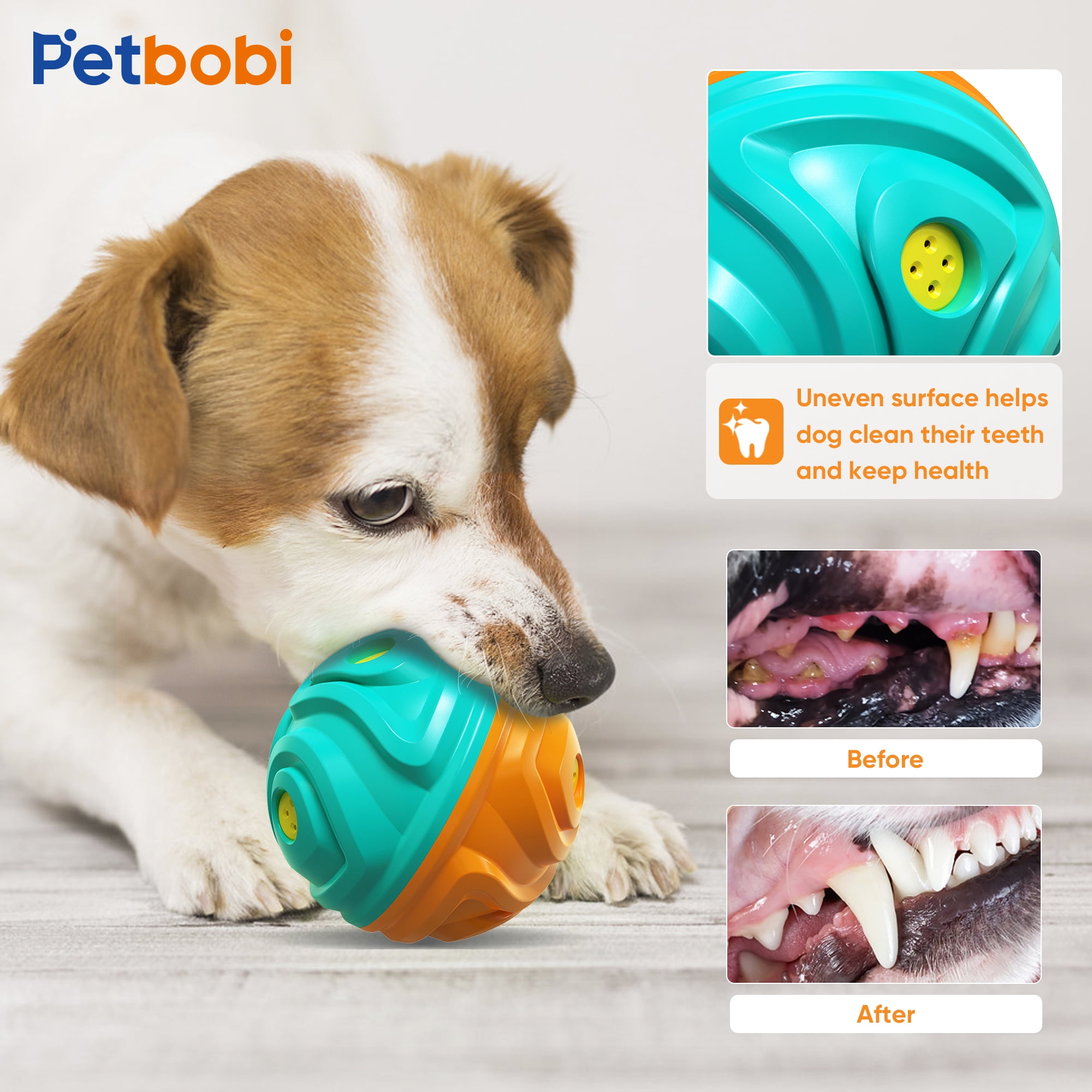 Petbobi Interactive Dog Toys Ball Self Moving Rolling Balls Plush Dog Toys  for Small and Medium Dogs, Mohican Bobby