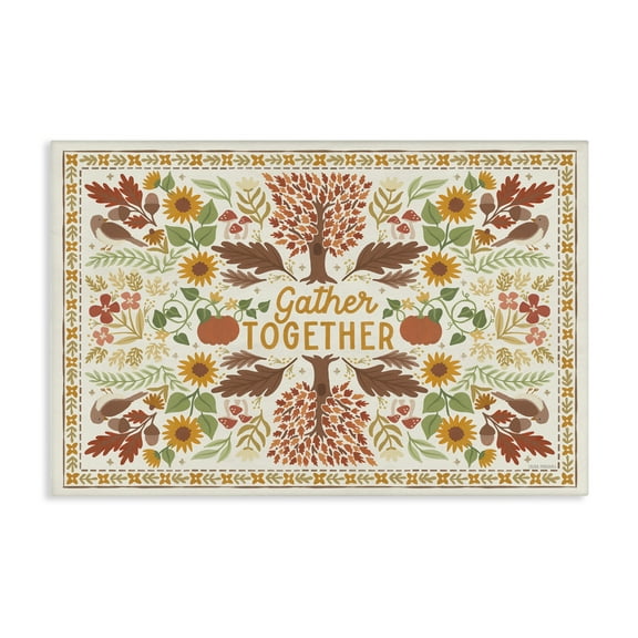 Stupell Industries Gather Together Pattern Landscape Painting Gallery Wrapped Canvas Art Prints Wall Art, 24 x 16