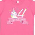 thumbnail image 4 of Inktastic I'm Four- Cute Unicorn 4th Birthday Boys or Girls Toddler T-Shirt, 4 of 5