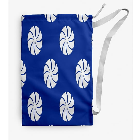 Simply Daisy Whirl of The Season Geometric 18 x 29 in Blue Laundry Bag
