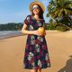 thumbnail image 4 of Balery Roses Skulls Vestidos sueltos de manga corta para mujer, vestidos de verano 2025, vestidos casuales de corte A con vuelo., 4 of 6