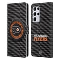 thumbnail image 1 of Head Case Designs Officially Licensed NHL Philadelphia Flyers Puck Texture Leather Book Wallet Case Cover Compatible with Samsung Galaxy S21 Ultra 5G, 1 of 6
