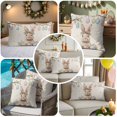 thumbnail image 5 of Easter Decorative Throw Pillow Covers 16x16 Inch Set of 2 Bunny Home Decor Pillow Cases for Couch, Eggs Branch Leaves Beige Cushion Case for Living Room Bedroom Bed Car Chair, 5 of 9