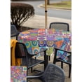 thumbnail image 5 of Outdoor Tablecloths with Umbrella Hole & Zipper, Colorful Ethnic 54x54 Inch Square Tablecloths, Modern Abstract National Geometric Purple Waterproof Table Cloth, Patio/Pool/Picnic Table Covers, 5 of 8