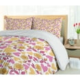 thumbnail image 5 of Ambesonne Floral Duvet Cover Set, Hearts and Blooming Roses, 2-Calking, Mustard Pink, 5 of 7