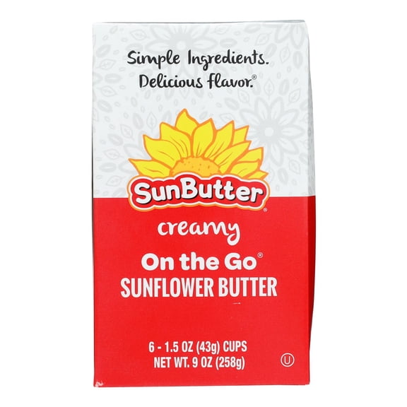 Sunbutter On The Go Creamy Sunflower Butter - Case of 6 - 6/1.5 OZ