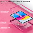 thumbnail image 4 of Allytech iPad 10th Gen Case with Screen Protector Film, iPad 10.9" 2022 Cover, Heavy Duty Protective Shockproof Rugged Kickstand Shoulder Hand Strap Drop Proof Case Cover for Apple iPad 10-Rose, 4 of 9