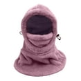 thumbnail image 2 of QATAINLAV Kids Ski Mask Balaclava for Boys Girls Winter Warm Fleece Face Mask Hat Toddler Snow Sherpa Hood Neck Scarf, Purple, 5-12Years, 2 of 3