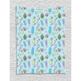 thumbnail image 1 of Summer Tapestry, Repeating Fun Items of Popsicle Flamingo Pineapple Diamond Heart Star Leaf, Wall Hanging for Bedroom Living Room Dorm Decor, 40W X 60L Inches, Baby Blue Multicolor, by Ambesonne, 1 of 2