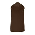thumbnail image 5 of Brnmxoke Down Vest Women Lightweight Trendy Quilted Hooded Puffer Vests Winter Warm Zip Up Pockets Outerwear Jackets Brown,M, 5 of 5