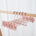 thumbnail image 5 of Plastic Pants Hangers with Adjustable Clips, Non-Slip Skirt Hangers for Closet Organization, Space Saving Design for Trousers and Clothes Drying, 1pcs, 1Pack Pink, 5 of 5