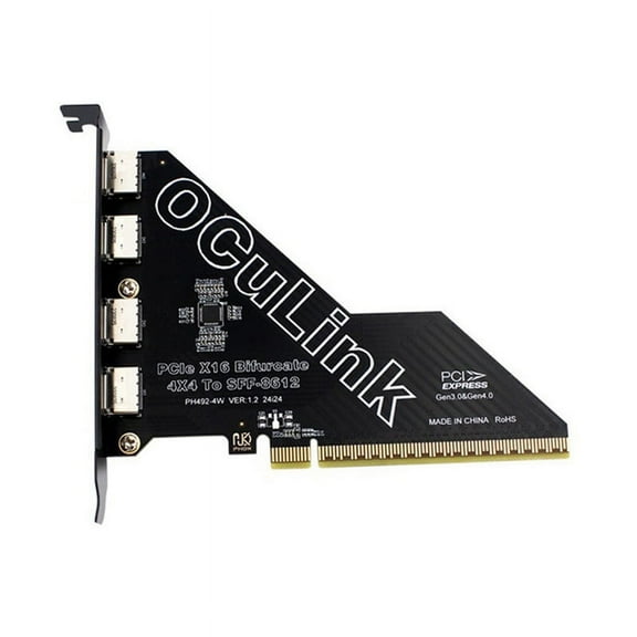 PCIe 4.0 X16 to 4 Ports Oculink SFF-8611&8612 Adapter Card Support SFF-8611&8612 t G12032