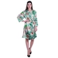 thumbnail image 2 of Moomaya Printed Womens Kimono Robes Short Satin Silk Bridal Robe Loungewear, 2 of 7