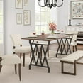 thumbnail image 6 of 70.8 Inch Rectangular Dining Table for 6/8 People, Rustic Brown Large Dining Table with Heavy Duty Metal Legs, 6 of 7