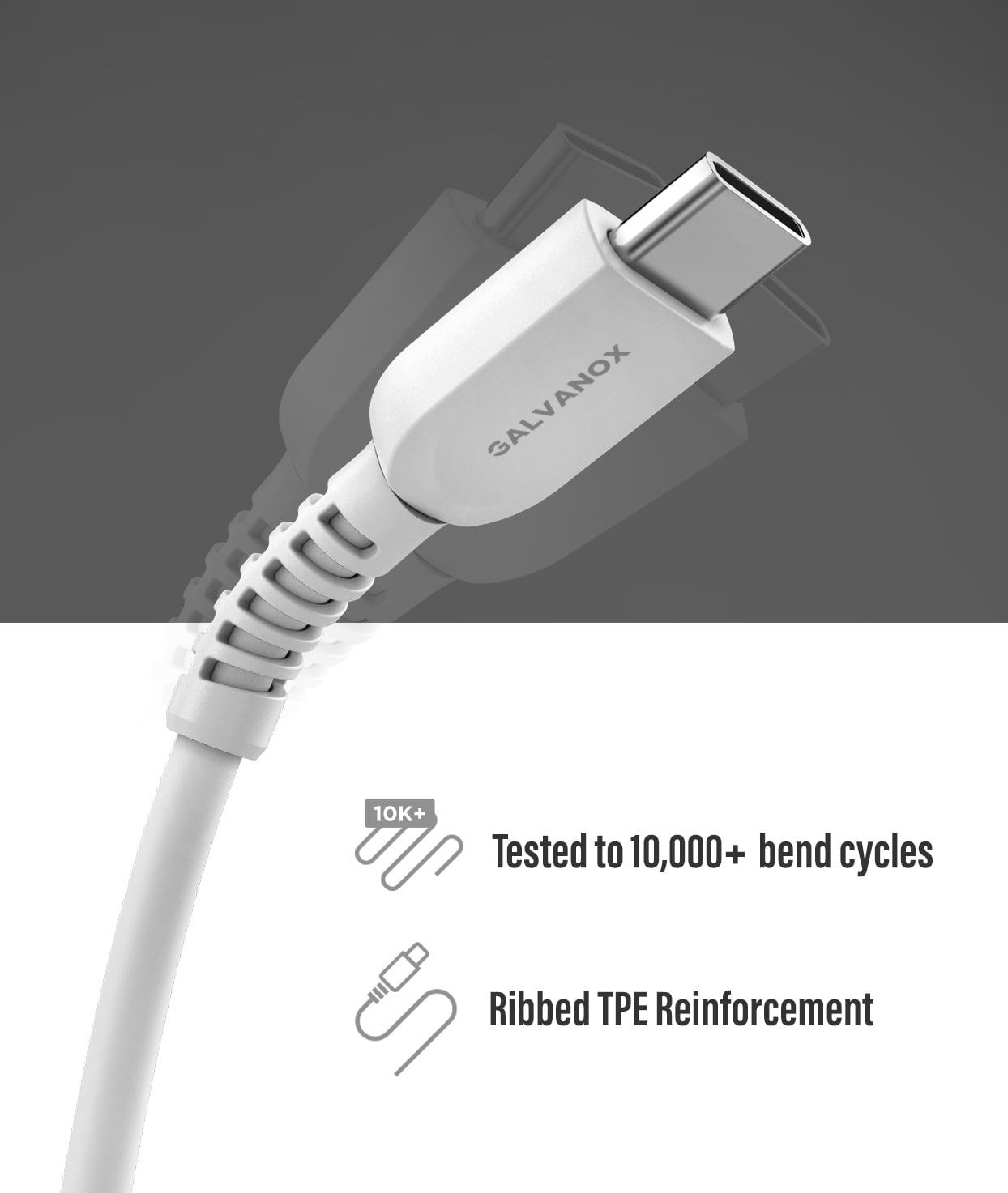 Galvanox USB C Charger - 18W PD Wall Adapter Plug with 5FT Charging Cable (Power Delivery Technology) C-C Cord and Fast Adapter (2.0 / 3.0) White