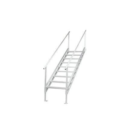 Extreme Max 3005.4315 Jumbo-Tread Universal Mount Dock Stairs with Railing - 9-Step