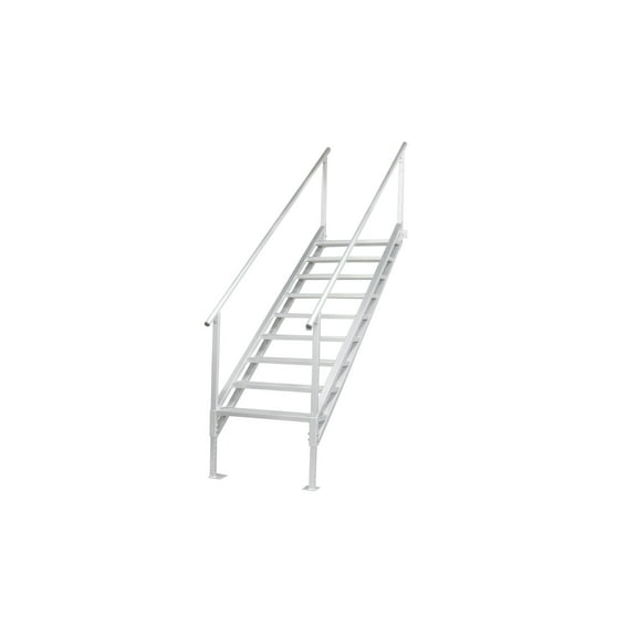 Extreme Max 3005.4315 Jumbo-Tread Universal Mount Dock Stairs with Railing - 9-Step