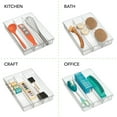 thumbnail image 5 of mDesign Plastic 3-Section Drawer Kitchen Utensil Organizer Tray, 2 Pack, Clear, 5 of 7
