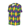 thumbnail image 2 of Balery Mardi Gras Baseball Jersey for Men Casual Button Down Shirts Short Sleeve Active Team Sports Uniform-X-Large, 2 of 9