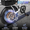 thumbnail image 6 of ELHIXNH 14" Foldable Commuter Electric Bike with Basket for Adults,500W Motor, 36V 12Ah Battery, 19.9 mph, 35 Miles Range, Suitable for Commuting, Shopping, or Trip UL 2849, 6 of 9