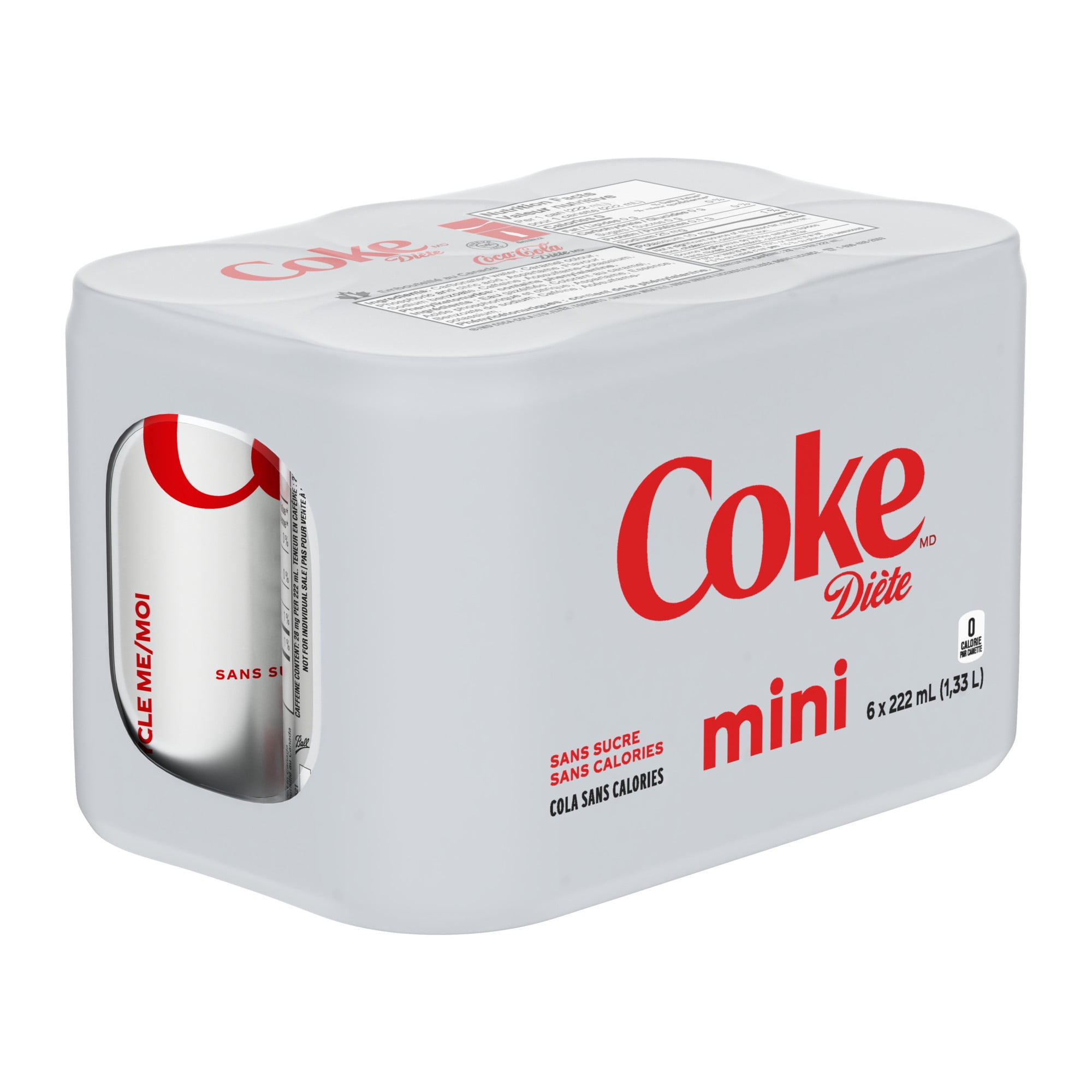 Diet Coke 222mL Mini-Cans 6 Pack, 6 x 222 mL