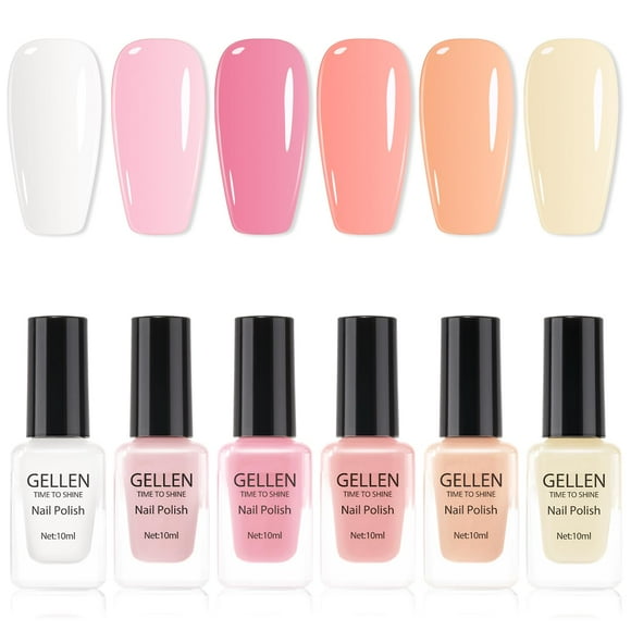Esmalte de uñas GELLEN Nude Quick Dry Natural, juego de 6 colores