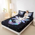 thumbnail image 4 of Homewish Colorful Kawaii Axolotl Queen Sheet Sets,Fairy Tale Theme Flat Sheet,Galaxy Starry Night Queen Fitted Sheet For Children,Breathable Home Decor,4-Piece, 4 of 7